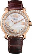 Chopard Naisten kello 277473-5002 Happy Sport Valkoinen/Nahka Ø36 mm