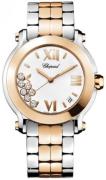 Chopard Naisten kello 278488-9001 Happy Sport Valkoinen/Teräs Ø36 mm