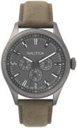 Nautica Miesten kello NAPSTB002 Harmaa/Nahka Ø44 mm