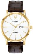 Bulova Miesten kello 97C107 Dress Valkoinen/Nahka Ø42 mm