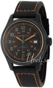 Hamilton Miesten kello H70585737 Khaki Field Automatic Musta/Nahka