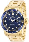 Invicta Miesten kello 39086 Pro Diver Sininen/Kullansävytetty teräs