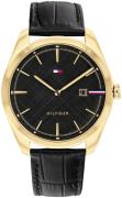 Tommy Hilfiger Miesten kello 1710428 Theo Musta/Nahka Ø42 mm