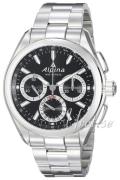 Alpina Miesten kello AL-760BS5AQ6B Alpiner Musta/Teräs Ø44 mm