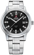 Swiss Military Miesten kello SMP36004.06 Chrono Musta/Teräs Ø40 mm