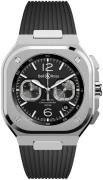 Bell & Ross Miesten kello BR-05-CHRONO-BLACK-STEEL-RUBBER- Br 05