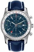 Breitling Miesten kello A24322121C1X1 Navitimer World Sininen/Nahka