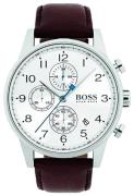 Hugo Boss Miesten kello 1513495 Chronograph Valkoinen/Nahka Ø44 mm