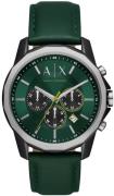 Armani Exchange Miesten kello AX1741 Banks Vihreä/Nahka Ø44 mm