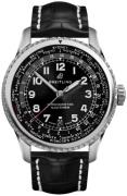 Breitling Miesten kello AB3521U41B1P1 Navitimer Gmt Musta/Nahka Ø43