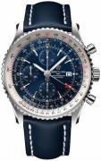 Breitling Miesten kello A24322121C2X1 Navitimer Gmt Sininen/Nahka