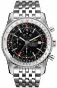 Breitling Miesten kello A24322121B1A1 Navitimer Gmt Musta/Teräs Ø46