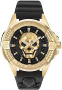 Philipp Plein Miesten kello PWAAA0521 The Skull Musta/Nahka Ø44 mm