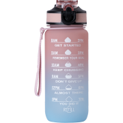 Beauty Rebels Motivational Water Bottle 600 ml Pink/Turquoise