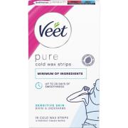 Veet Pure Cold Wax Strips Sensitive Skin Bikini & Underarms 16 kp