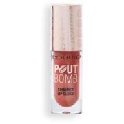 Makeup Revolution Pout Bomb Shimmer Gloss Nude Glow