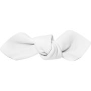 Corinne Leather Bow Big On Hair Clip White