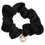 By Lyko Satin Scrunchie with Pearl Black