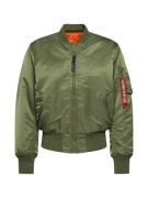 ALPHA INDUSTRIES Välikausitakki 'MA-1'  khaki / punainen / valkoinen