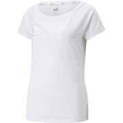 PUMA Toiminnallinen paita  hopea / valkoinen