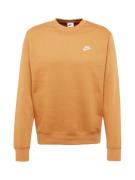 Nike Sportswear Collegepaita 'CLUB Fleece'  vaaleanoranssi / valkoinen