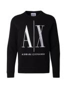 ARMANI EXCHANGE Collegepaita  musta / valkoinen