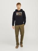 JACK & JONES Collegepaita 'JJLuke'  beige / marine / musta / valkoinen