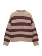 Pull&Bear Neulepaita  beige / viininpunainen