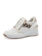 MARCO TOZZI Matalavartiset tennarit  beige / kulta / musta / valkoinen