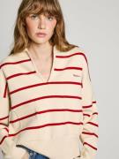 Pepe Jeans Neulepaita 'Priscilla'  rubiininpunainen / villanvalkoinen