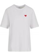 Mister Tee Paita 'Heart Shape'  vaaleanpunainen / valkoinen