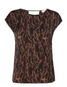 Recycled Polyester Blouse Ss Brown Rosemunde