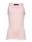 Beatha Silk Top W/ Lace Pink Rosemunde Kids