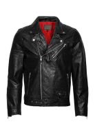 Brice Belted Leather Jacket Black Jofama
