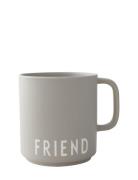 Favourite Cup With Handle Grey Design Letters