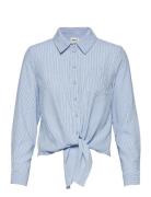 Onllecey Ls Stripe Knot Dnm Shirt Blue ONLY