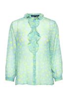 Bonita Ruffle Front Ls Shirt Patterned French Connection
