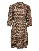Printed Fitted Button-Through Dress Patterned Scotch & Soda