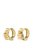 Willpower Recycled Huggie Hoop Earrings Gold Pilgrim