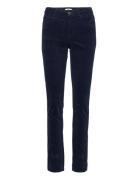 Mid-Rise Corduroy Trousers Navy Esprit Casual