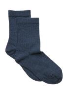 Wool Rib Socks Blue Mp Denmark