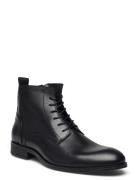 Biabyron Leather Lace Up Boot Black Bianco