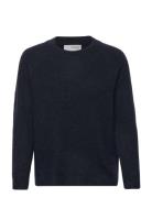 Slflulu Ls Knit O-Neck Noos Navy Selected Femme