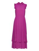 Midi Length Ruffle Dress Purple IVY OAK