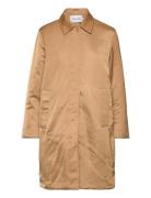 Minimal Padded Satin Coat Brown Calvin Klein