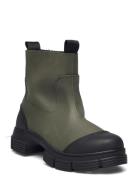 Recycled Rubber Tubular Boot Green Ganni