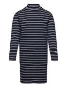 Mock Neck Rib Dress Navy Tom Tailor