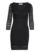 Vichikka Lace 3/4 Short Dress Black Vila