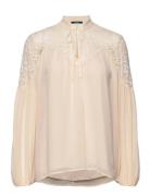 Chiffon Blouse With Lace Cream Esprit Collection