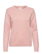 Viril O-Neck L/S Knit Top - Noos Pink Vila